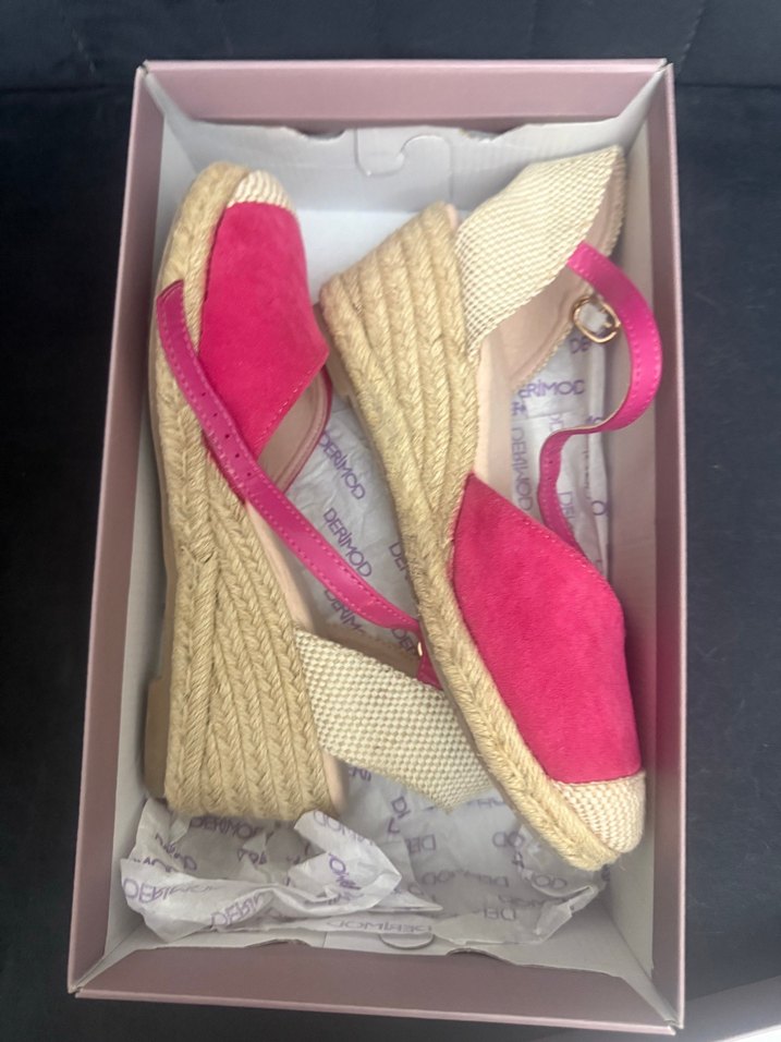 Pembe Süet Dolgu Topuklu Sandalet - Görsel 3