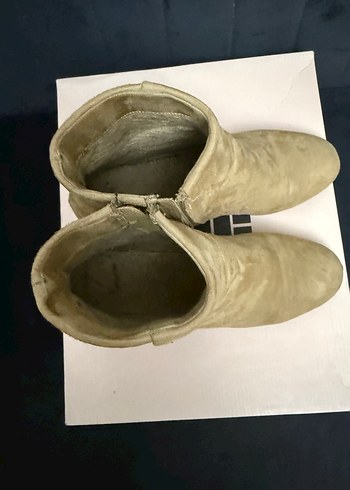 Bej Süet Topuklu Kadın Bot - Görsel 6