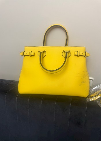 Sarı Deri Kadın El Çantası - Burberry - Görsel 4