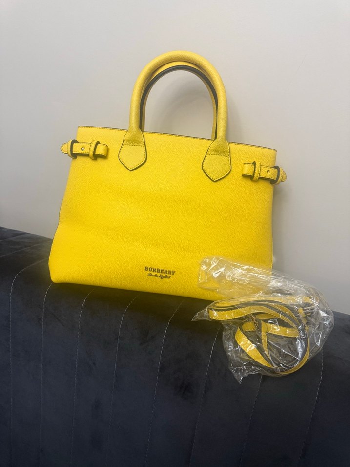 Sarı Deri Kadın El Çantası - Burberry - Görsel 3