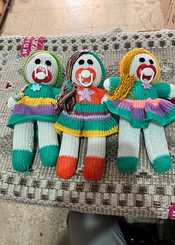 Renkli Örgü Bebek Oyuncaklar