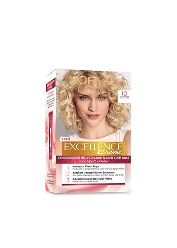  Beden L'Oréal Excellence Creme 10 Açık Sarı Saç Boyası