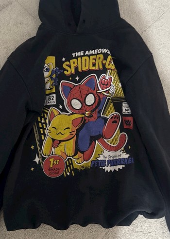 Erkek Çocuk Baskılı Kapüşonlu Sweatshirt - Görsel 3