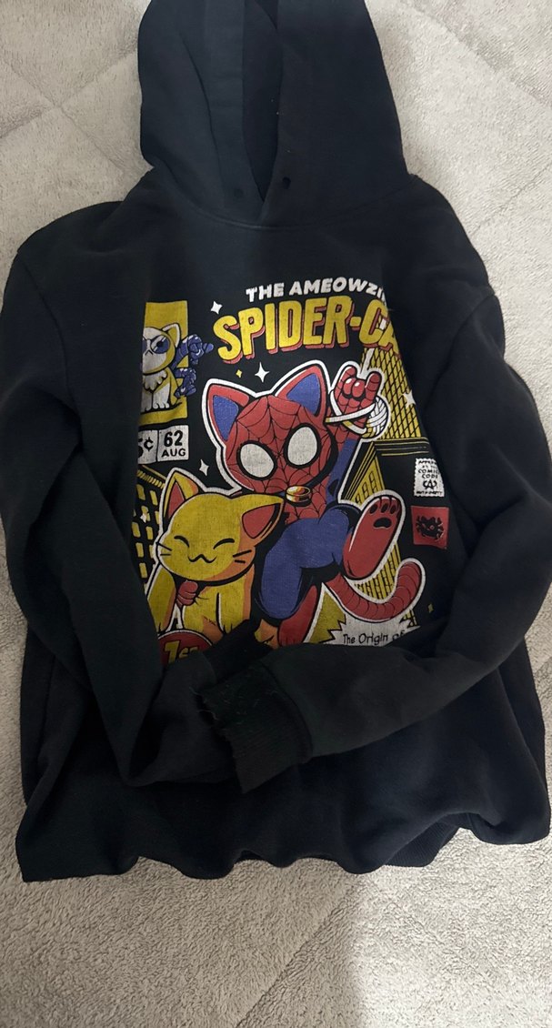 Erkek Çocuk Baskılı Kapüşonlu Sweatshirt - Görsel 2