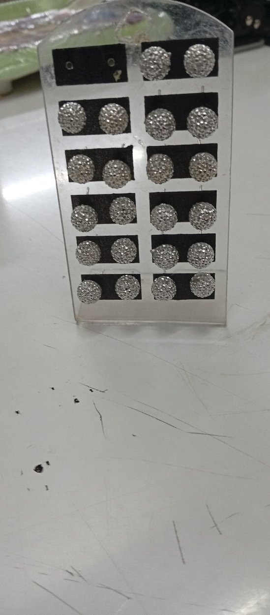 Gri Mini Pul Payetli Küpe Seti - Görsel 3