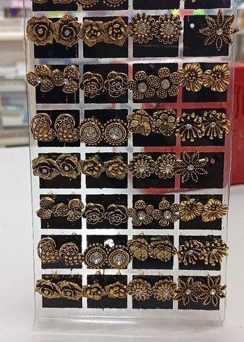 Vintage Bohem Mini Altın Küpe Seti - Görsel 2