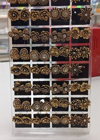 Vintage Bohem Mini Altın Küpe Seti - Görsel 4