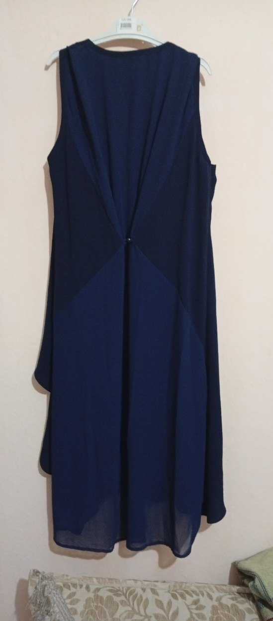 Lacivert Kadın Uzun  yelek - Görsel 2