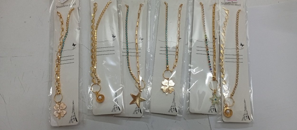 Uzun Zincir Detaylı Altın Renk Bohem Kadın Kolye - Görsel 2