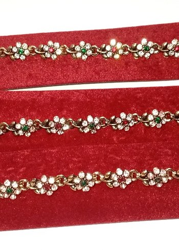 Renkli İşlemeli Zincir Detaylı Kadın Bileklik - Görsel 3