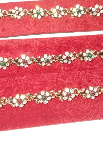 Renkli İşlemeli Zincir Detaylı Kadın Bileklik - Görsel 2