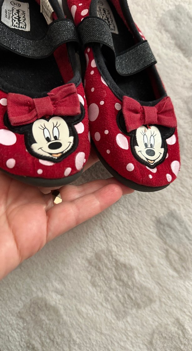 Kız Çocuk Kırmızı Minnie Mouse Sıcak Panduf - Görsel 3