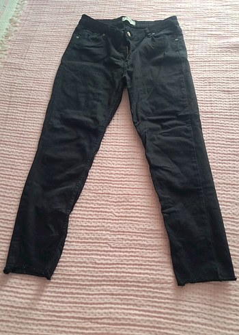 Siyah Midi Boy Regular Fit Denim Kot
