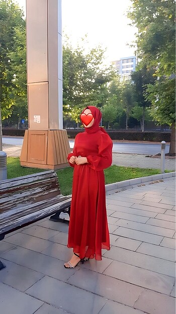 Tesettür kırmızı abiye