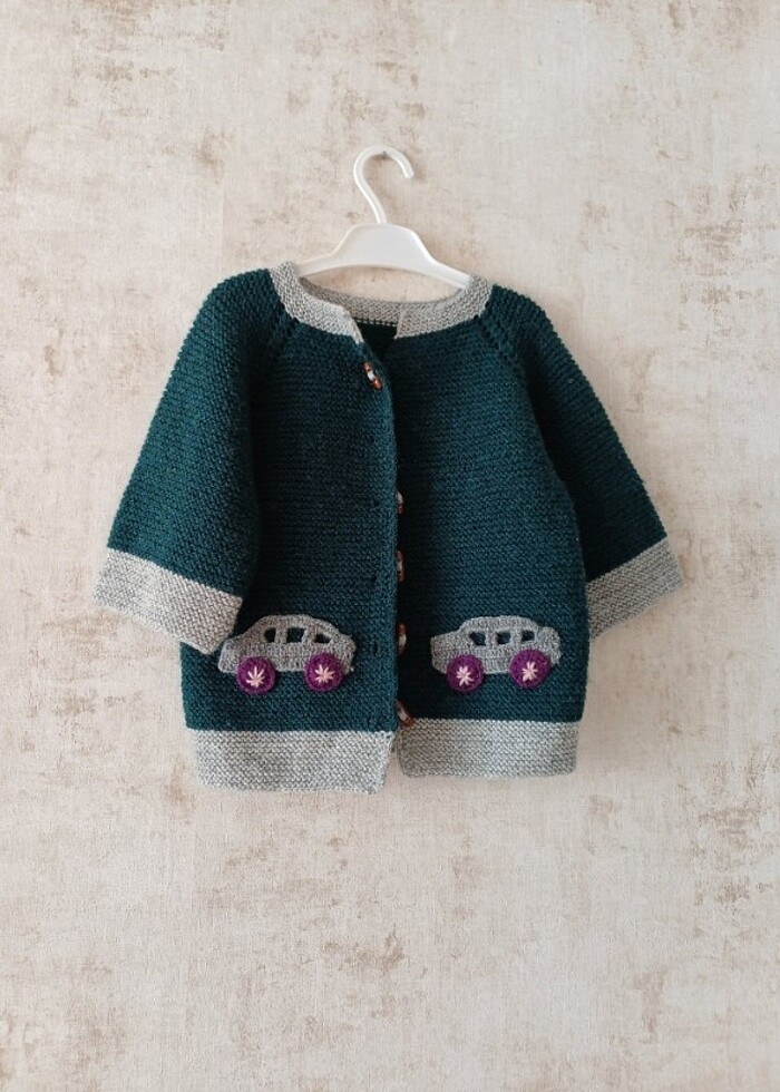 El Örgüsü bebek ceket - Görsel 3