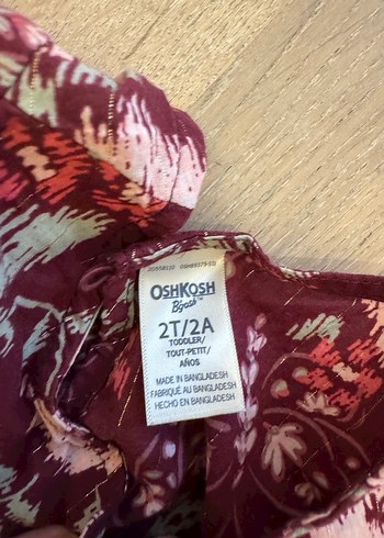 2 Yaş Bordo Çiçekli Elbise - Görsel 3