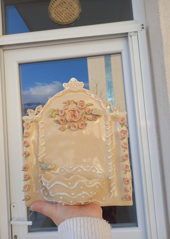 Bej Pastel Renkli Çiçekli Biblo mumluk anahtarlık - Görsel 4