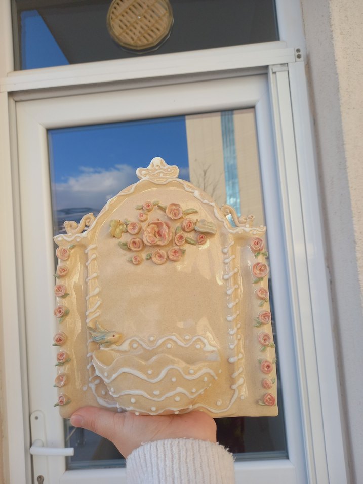 Bej Pastel Renkli Çiçekli Biblo mumluk anahtarlık - Görsel 4