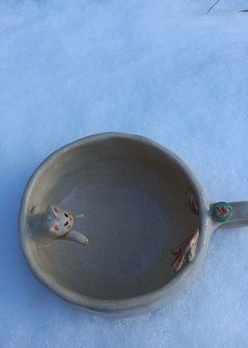 Kedili Seramik Kupa - Görsel 4