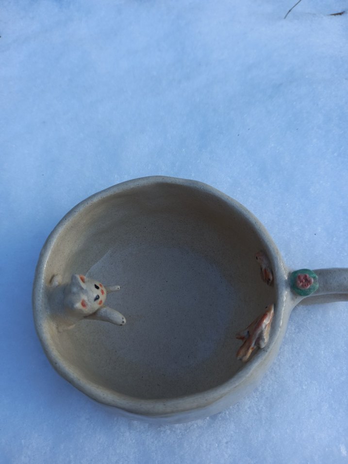 Kedili Seramik Kupa - Görsel 4