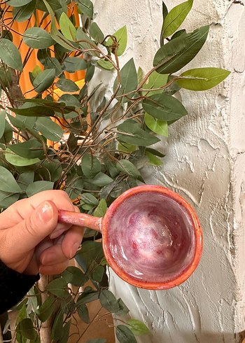 Pastel Pembe Ördek Desenli Seramik Kupa stoneware mug fincan - Görsel 2