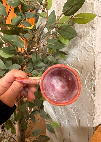 Pastel Pembe Ördek Desenli Seramik Kupa stoneware mug fincan - Görsel 6