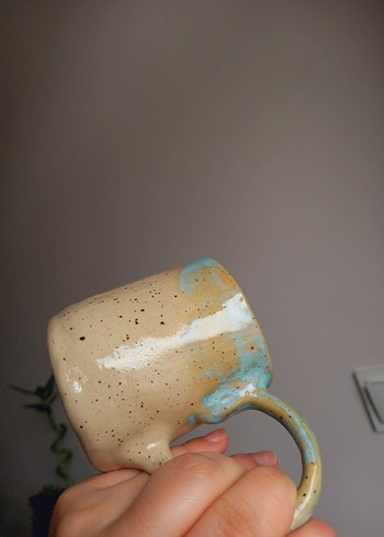 Mavi Pastel Seramik Kupa vintage fincan ördekli fincan stoneware - Görsel 6