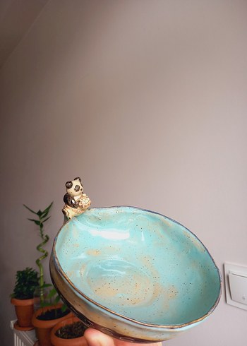 Bohem Tarzı Seramik Kase ve Figür kung fu panda stoneware kase - Görsel 8