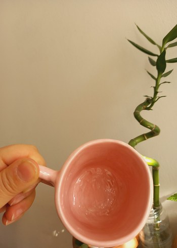 Pastel Pembe Seramik Kupa ördekli kupa mug seramik fincan - Görsel 5