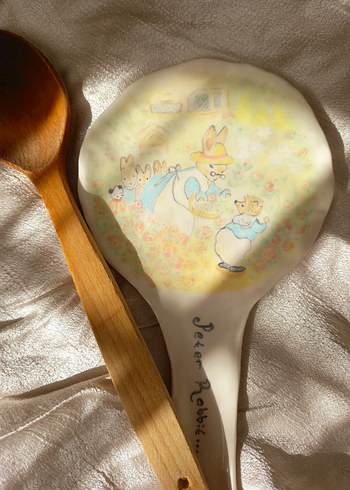 seramik Peter Rabbit kaşıklık vintage kaşıklık seramik tabak - Görsel 2