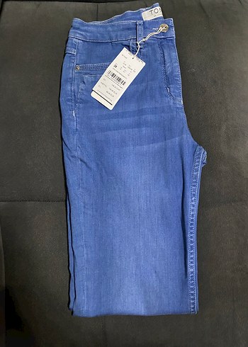 Kadın Mavi Midi Denim Jean