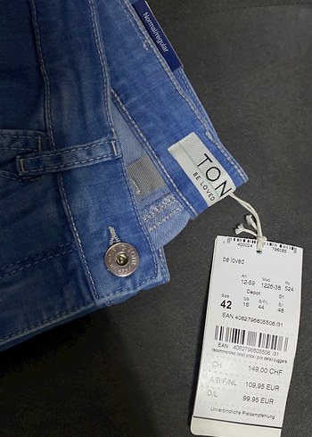 Diğer Mavi Kadın Denim Normal Boy Rahat Kesim Jean