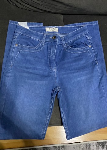 36 Beden Mavi Kadın Denim Pantolon Regular Fit