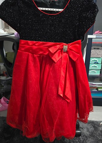 Kırmızı Fiyonk Detaylı Kız Eteği - Görsel 2