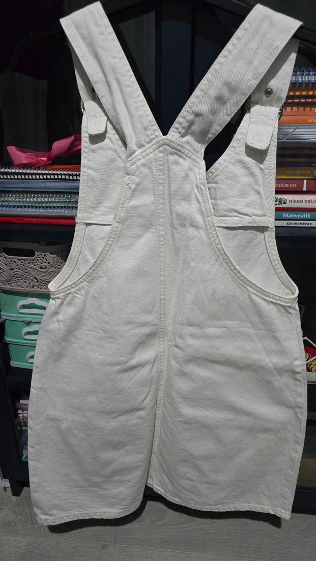 Beyaz Askısız Midi Tulum - Görsel 3