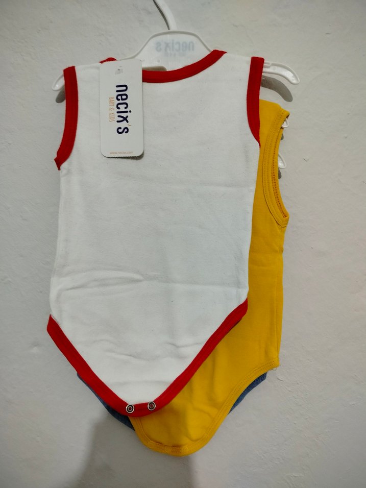 Renkli Desenli Askılı Bebek Body - Görsel 4