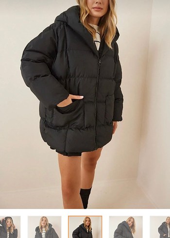 Diğer Siyah Kadın oversize mont