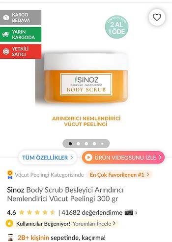 Sinoz Arındırıcı ve Nemlendirici Vücut Scrub - Görsel 3