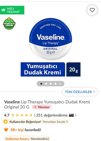 Vaseline Orijinal Dudak Terapisi 20g - Görsel 4