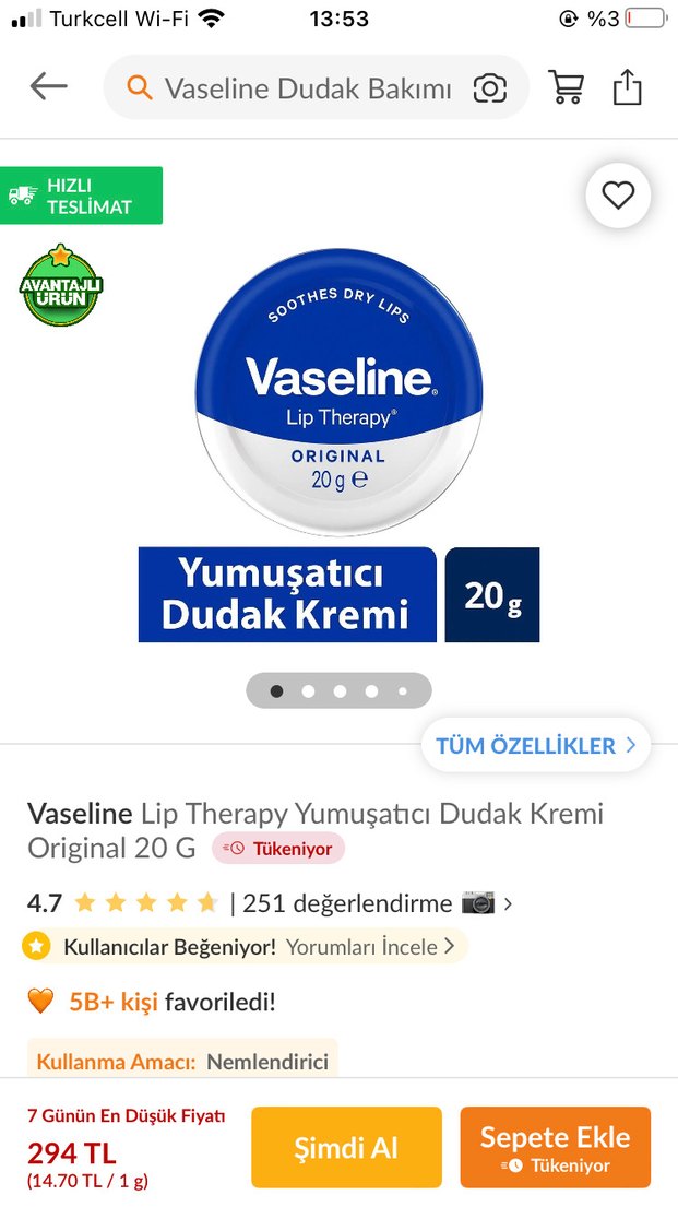 Vaseline Orijinal Dudak Terapisi 20g - Görsel 4