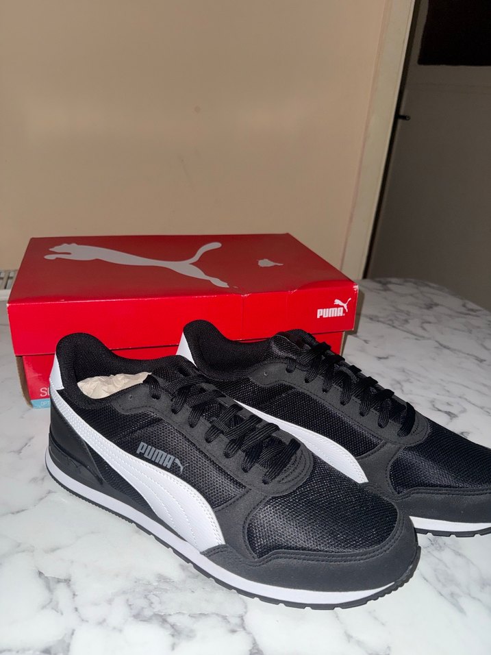 Siyah Beyaz Puma Spor Ayakkabı - Görsel 3