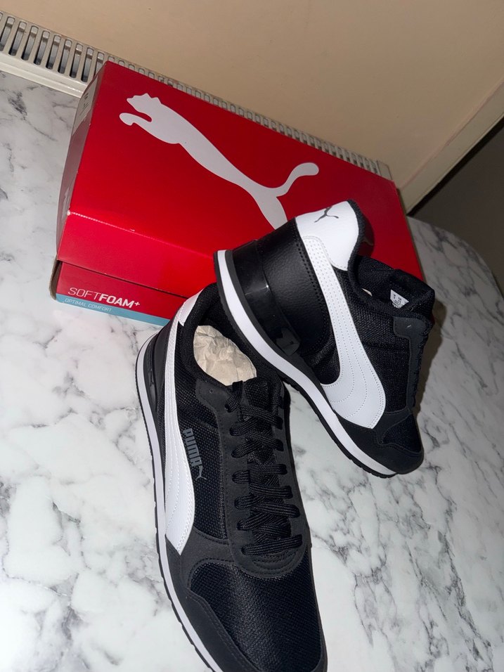 Siyah Beyaz Puma Spor Ayakkabı - Görsel 2