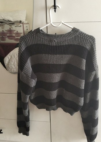 Çizgili Kadın Kazak - Görsel 2