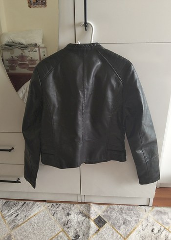 Kadın Siyah Deri  Ceket - Görsel 2