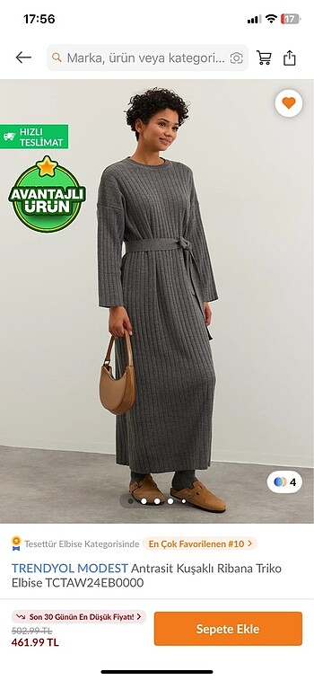 TRENDYOL MODEST TRİKO ELBİSE