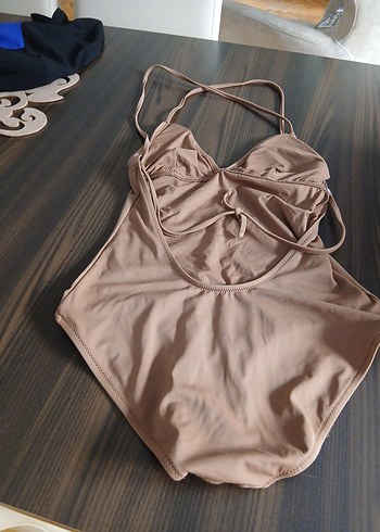 kahverengi İnce Askılı Kadın Mayo - Görsel 8