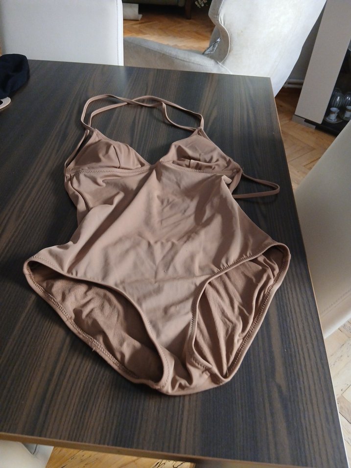 kahverengi İnce Askılı Kadın Mayo - Görsel 4