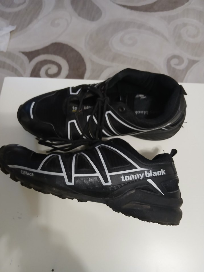 Erkek Siyah Spor Ayakkabı Velcro Detaylı - Görsel 5