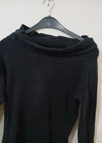 Uzun Kollu Siyah Midi Triko Elbise - Görsel 2