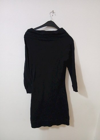 Uzun Kollu Siyah Midi Triko Elbise - Görsel 3